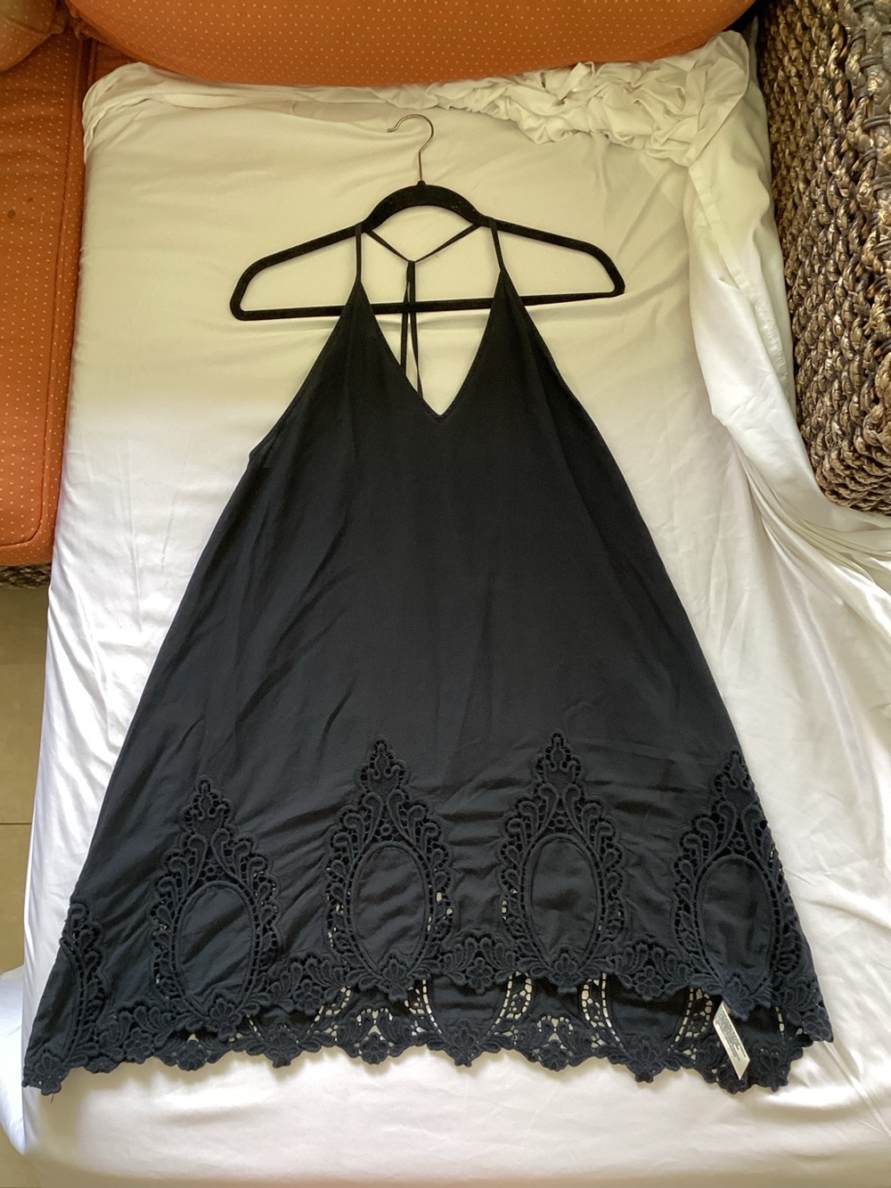 Free People Black Lace Hem Slip Dress
